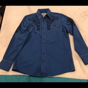 Western Cowboy Men’s Ranger Blue Long Sleeve SZ M